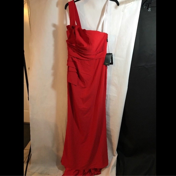 NWT Terani Couture One-Shoulder‎ Mermaid Gown Red [SZ 12 ] - Picture 2 of 11
